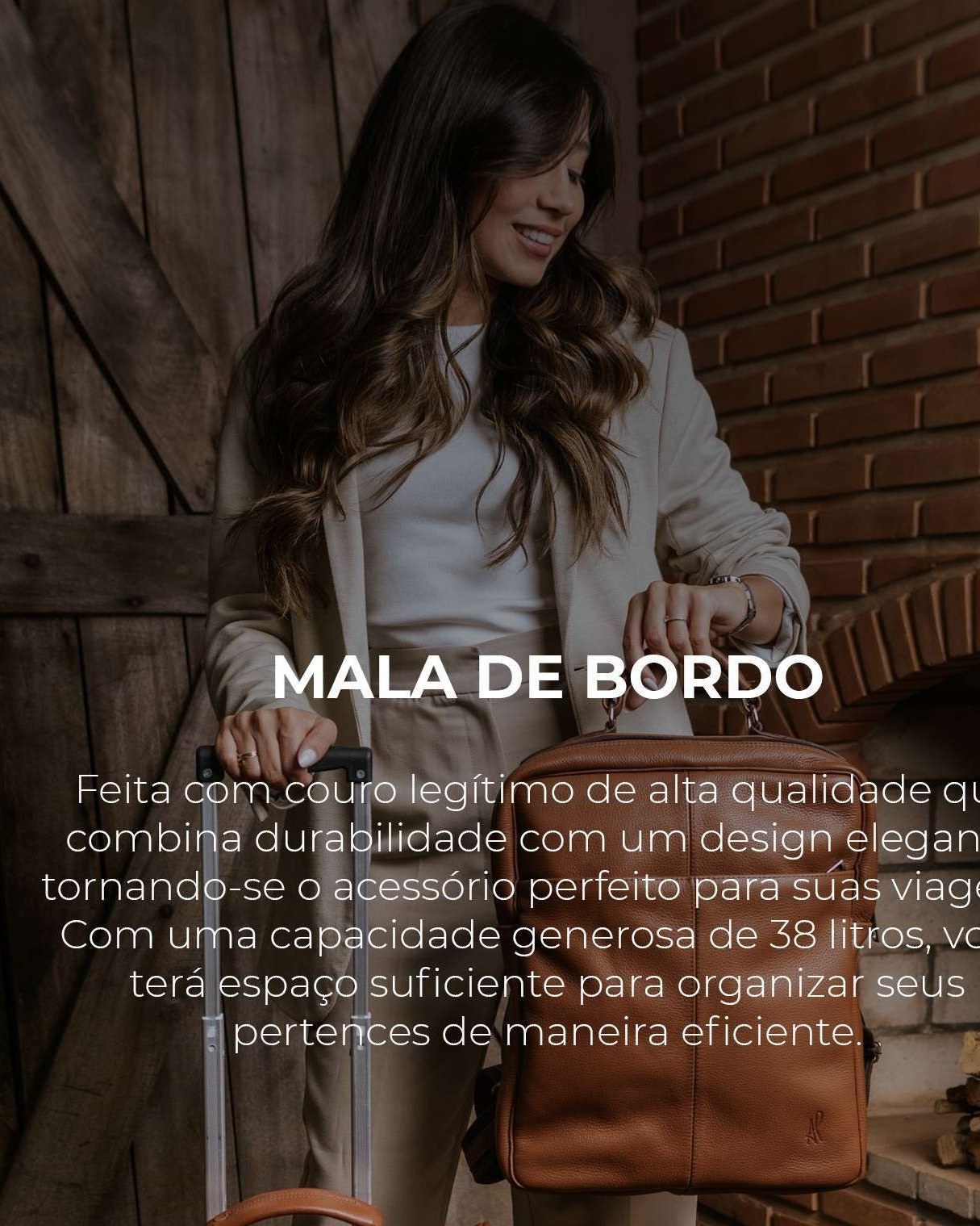 Mala de Bordo em couro legítimo