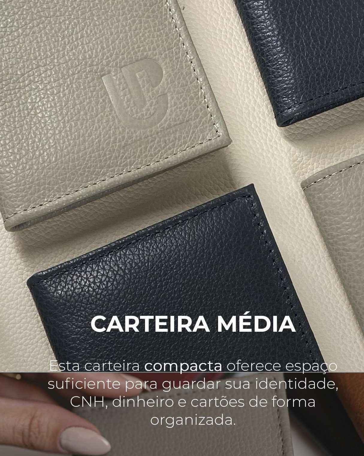 Carteira Média em couro legítimo